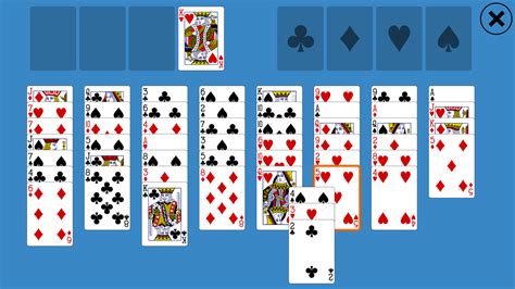 Solitaire Freecell Card Game. The tableau piles can be built down (King to Ace). Sequences can only be moved as a block if there are enough free spaces, or you can move them one at a time as you choose. The four "free cells" can have one card each. Empty tableau piles are also free to have a card on them. Play Solitaire Freecell Card Game. 